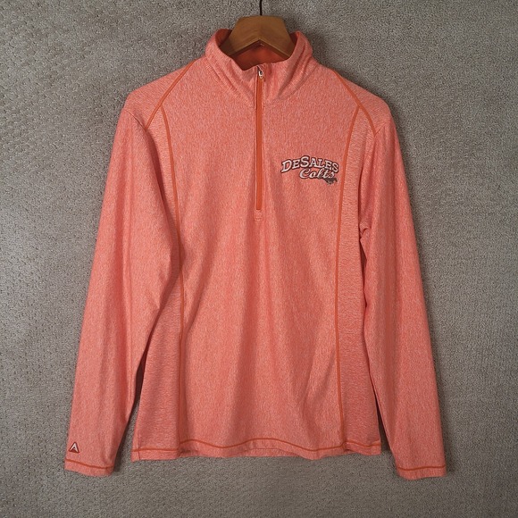 Antigua Other - Desales‎ Colts Pullover Mens M Orange 1/4 Zip Antigua HS Soccer Shirt Stretch